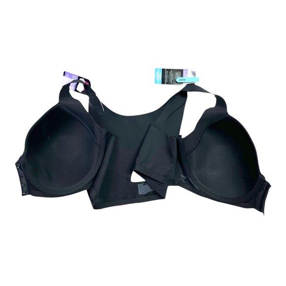 NWT Bali Size 44C Black Underwire Bra Front Fasten One Smooth U Posture Boost - Picture 4 of 8